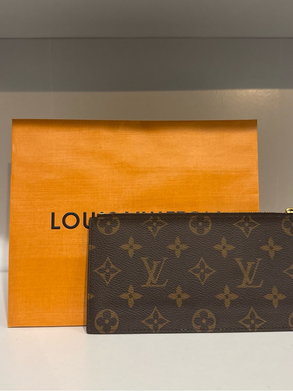 LOUIS VUITTON Felicie Pochette Insert Zip Coin Wallet Monogram With Red Pull